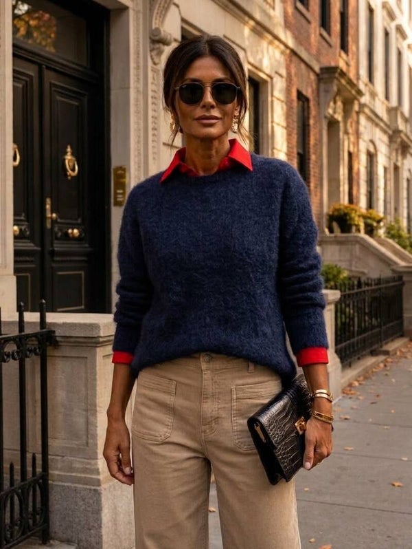Fall Luxury Alpaca Blend Knit – Navy