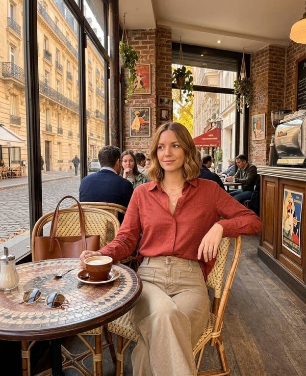 Fall for Velvet Studded Blouse – Terracotta