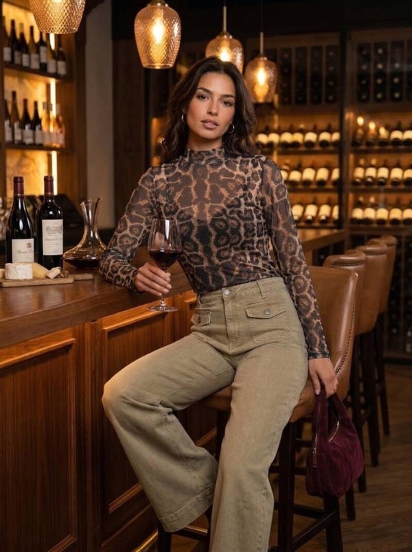 Fall Wild Mesh Longsleeve – Leopard