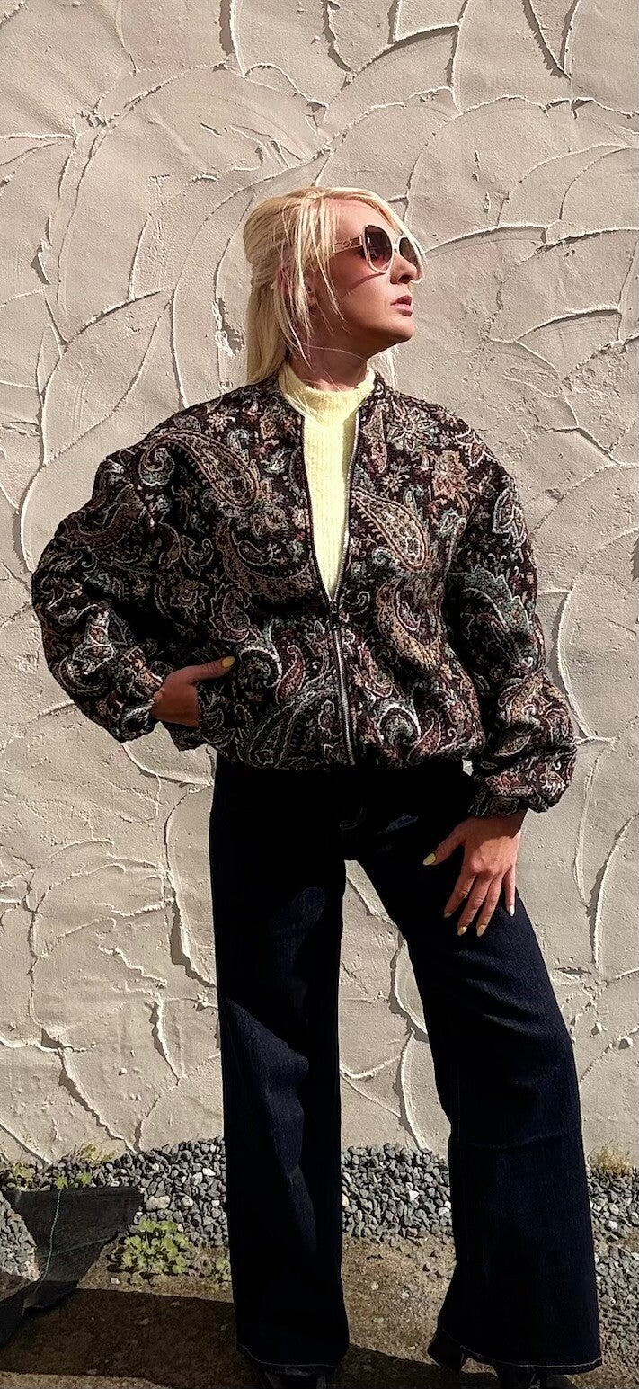 Bomber jas, Paisley (bruin)