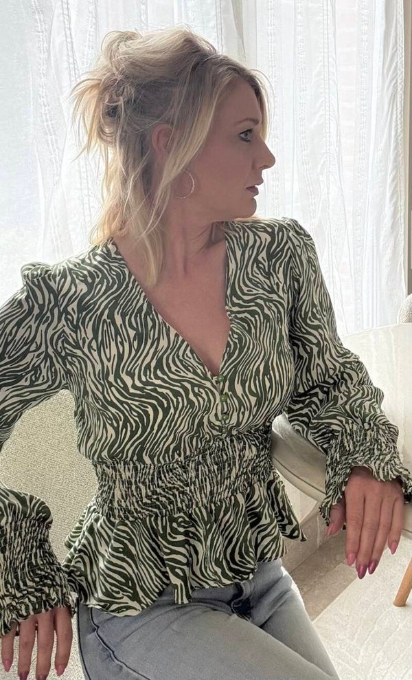 Sunset green blouse