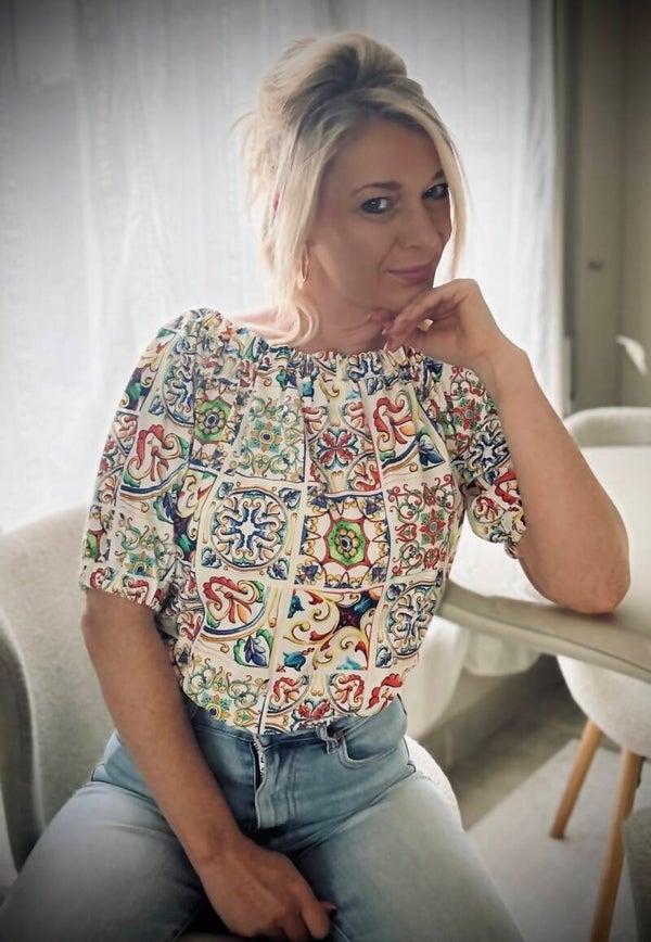 Sunset crop blouse