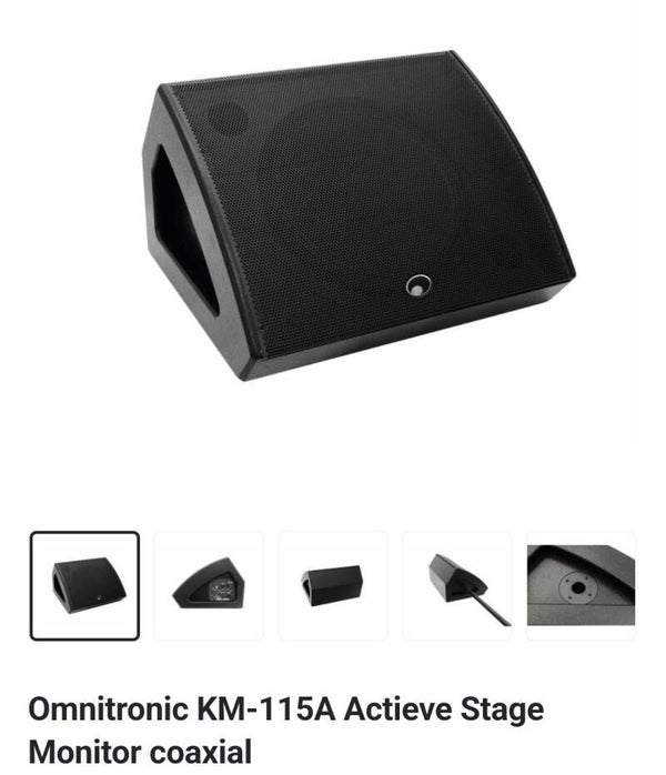Actieve monitor speaker omnitronic km-115a + cover