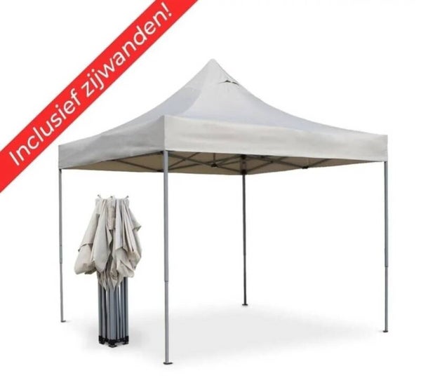 Easy up tent 3x3 (9m2)grijs of zwart