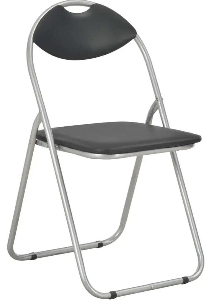 Klapstoelen meppel zwart/zilver per 10