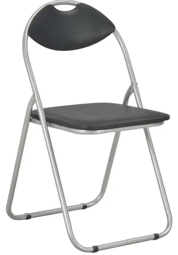 Klapstoelen meppel zwart/zilver per 10