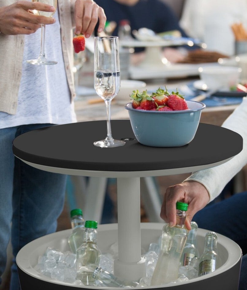 Coolbar Partytafel - 49,5x49,5x57cm-84.5cm - 30 L - Zwart