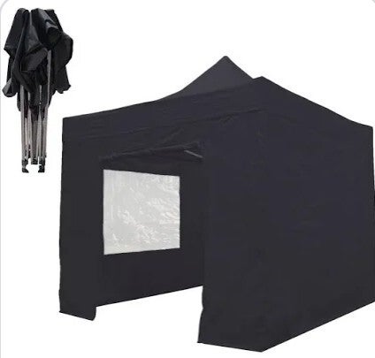 Easy up tent 4x4 zwart/hangheather/15meter prikkabel/stroomvoorziening