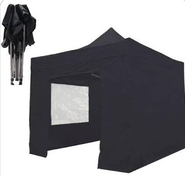Easy up tent 4x4 zwart/hangheather/15meter prikkabel/stroomvoorziening