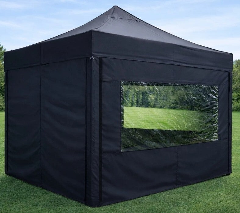 Easy up tent 4x4 zwart/hangheather/15meter prikkabel/stroomvoorziening