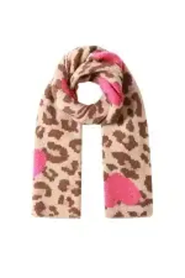 Wintersjaal hart casual bruin