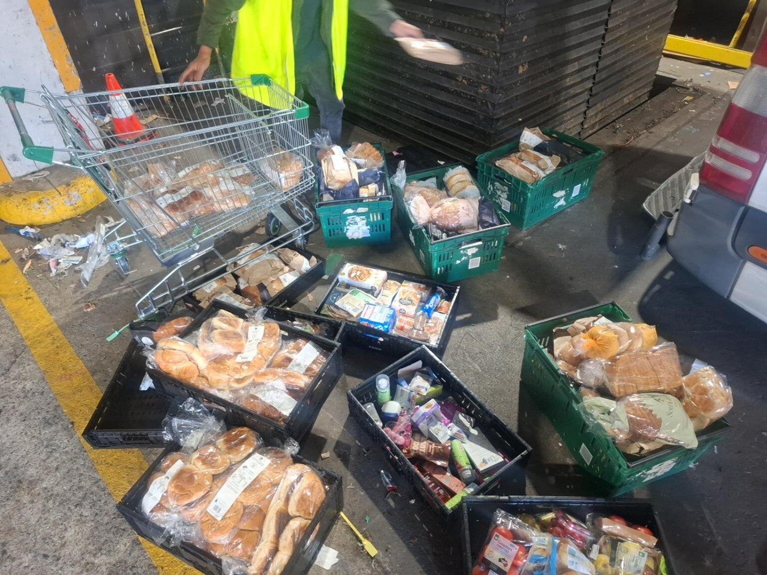 Donated food ready for community distribution