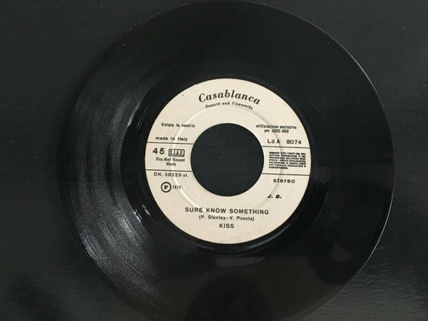 KISS "Sure Know Something" 7" jukebox single uit Italië