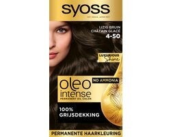 Syoss Oleo Intense 4-50 Haarverf - IJzig Bruin - Permanente Haarkleuring - Ammoniakvrij - Met Voedende Oliën - 100% Grijsdekking - Langdurige Kleur - 1 stuk