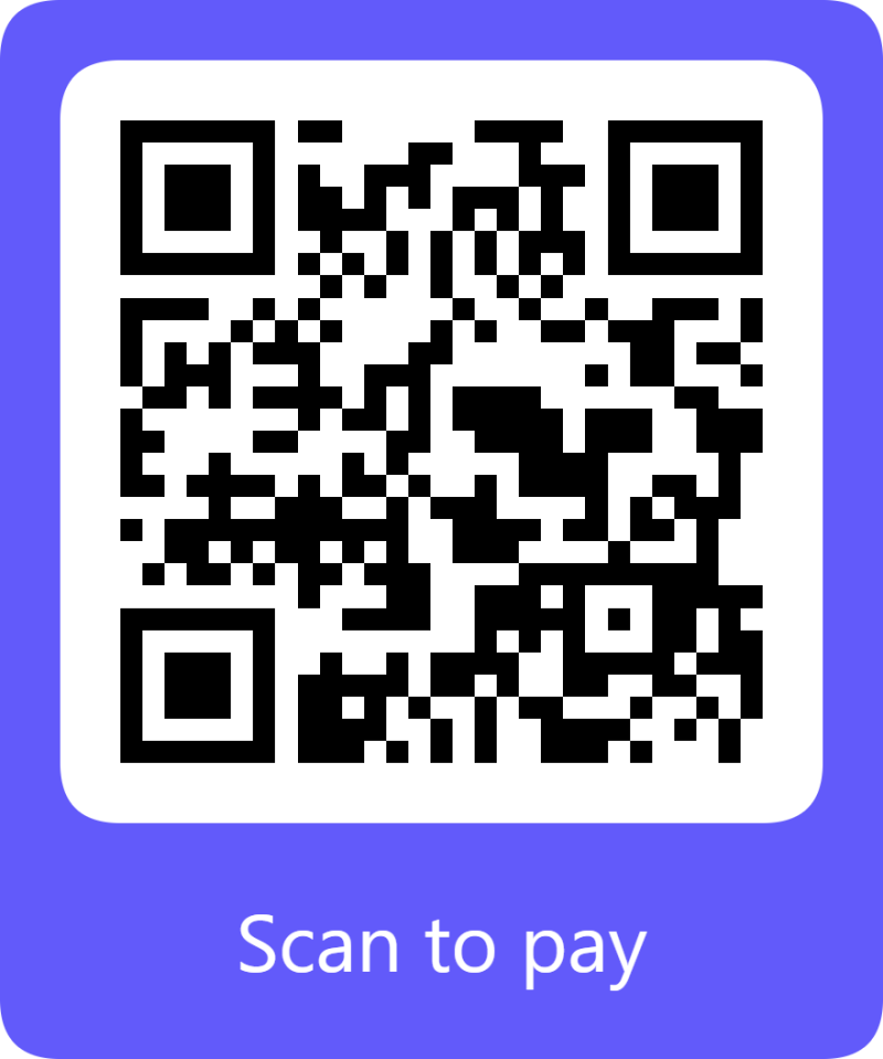 QR code for payment that leads to https://buy.stripe.com/dR6bMe61w2tx4b628y