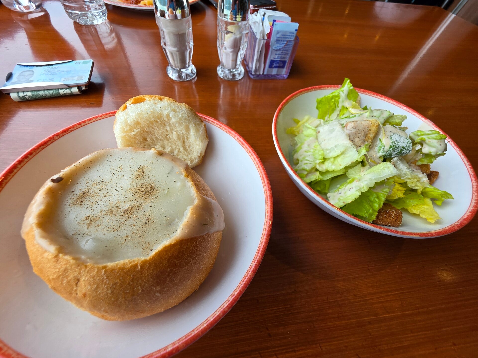 Chowder in a bread bowl