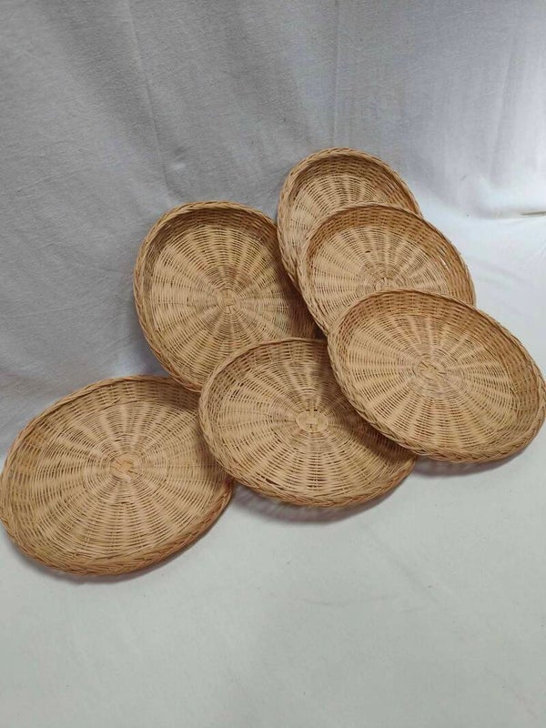 6 dessous d'assiettes en osier