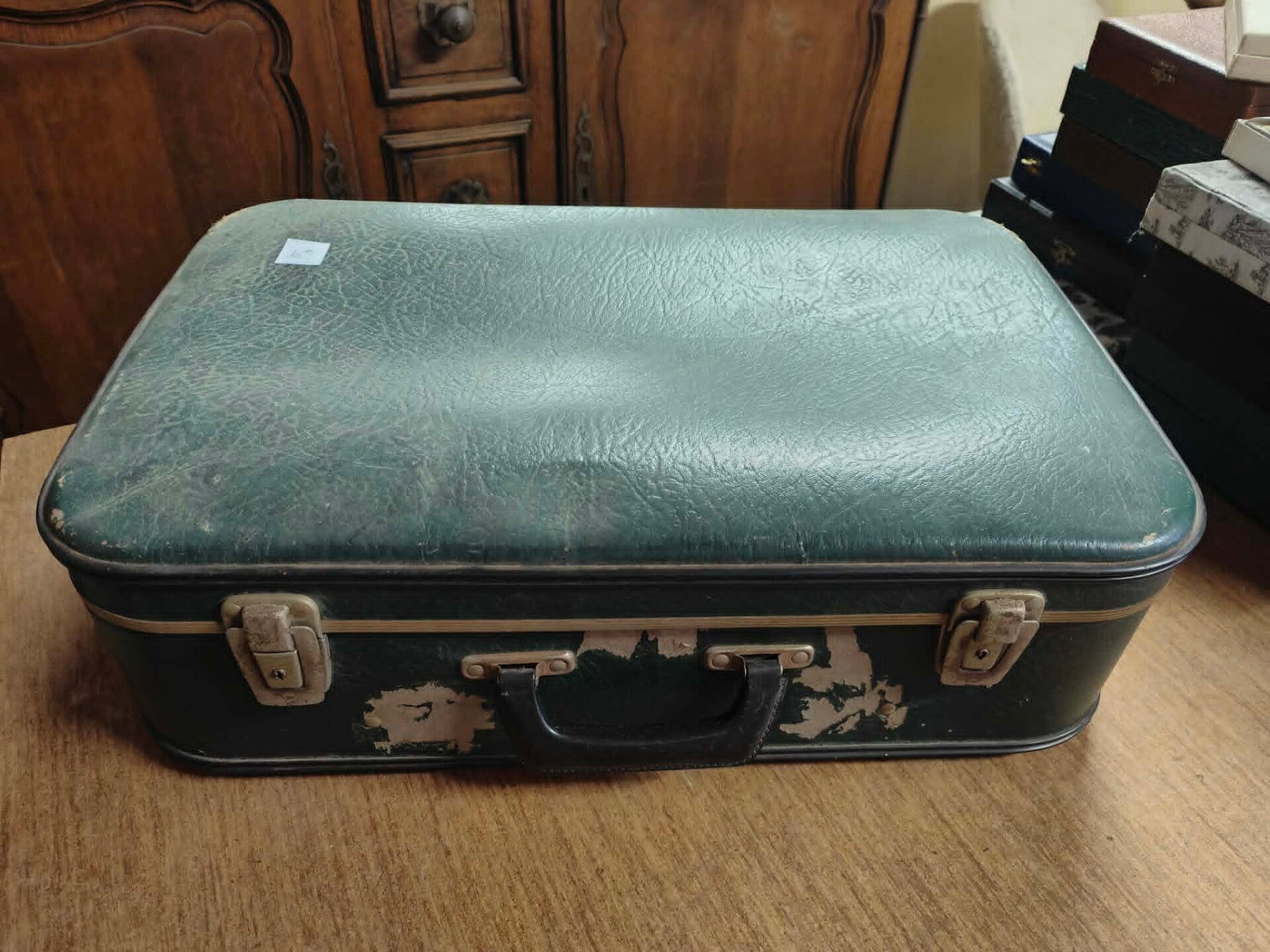 Valise déco vintage verte