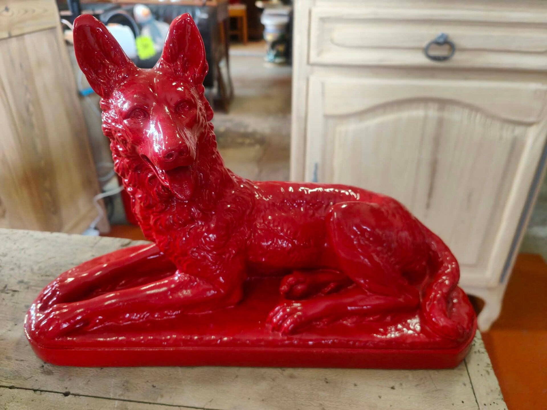 Déco chien Rintintin - rouge