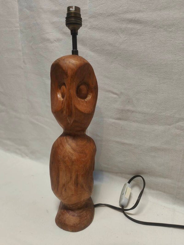 Lampe chouette bois
