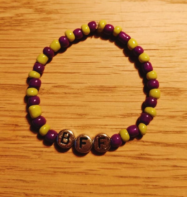 Kinderarmbandje BFF, groen/paars
