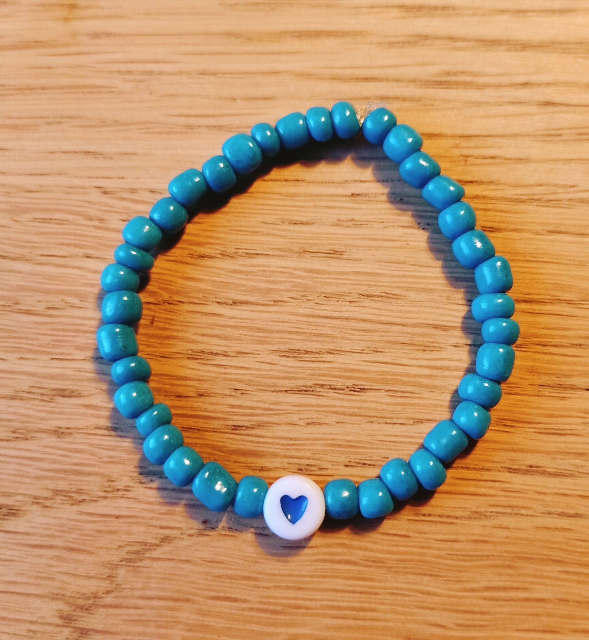Kinderarmbandje blauw hartje