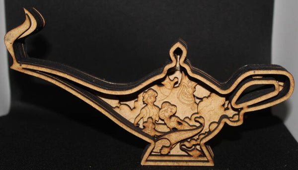 Veilleuse LED en bois – Lampe Magique d'Aladdin ✨🧞🏮