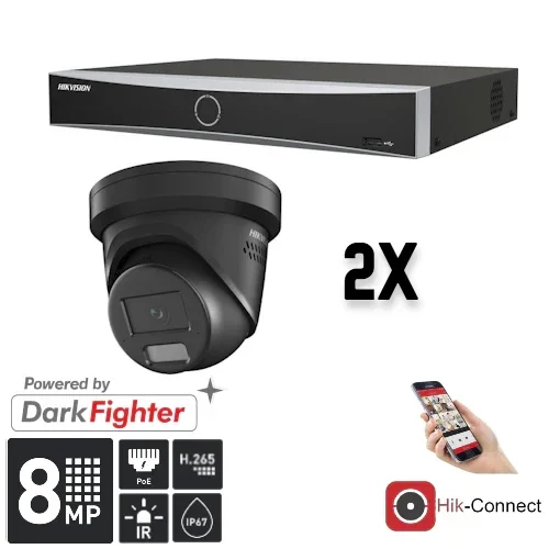 Hikvision Set 2x Turret 8MP + Recorder