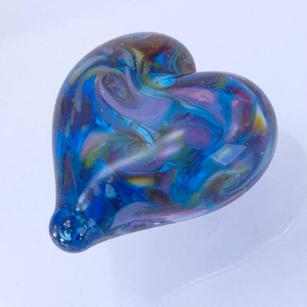 Glazen hart - turquoise/multi