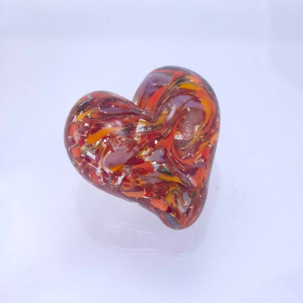 Glazen hart - helder/rood/oranje/lila/zwart