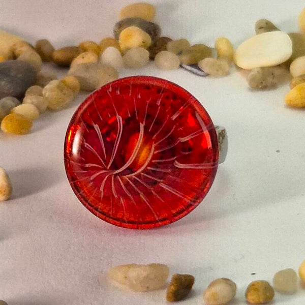 Glastop M - transparant rood met wit
