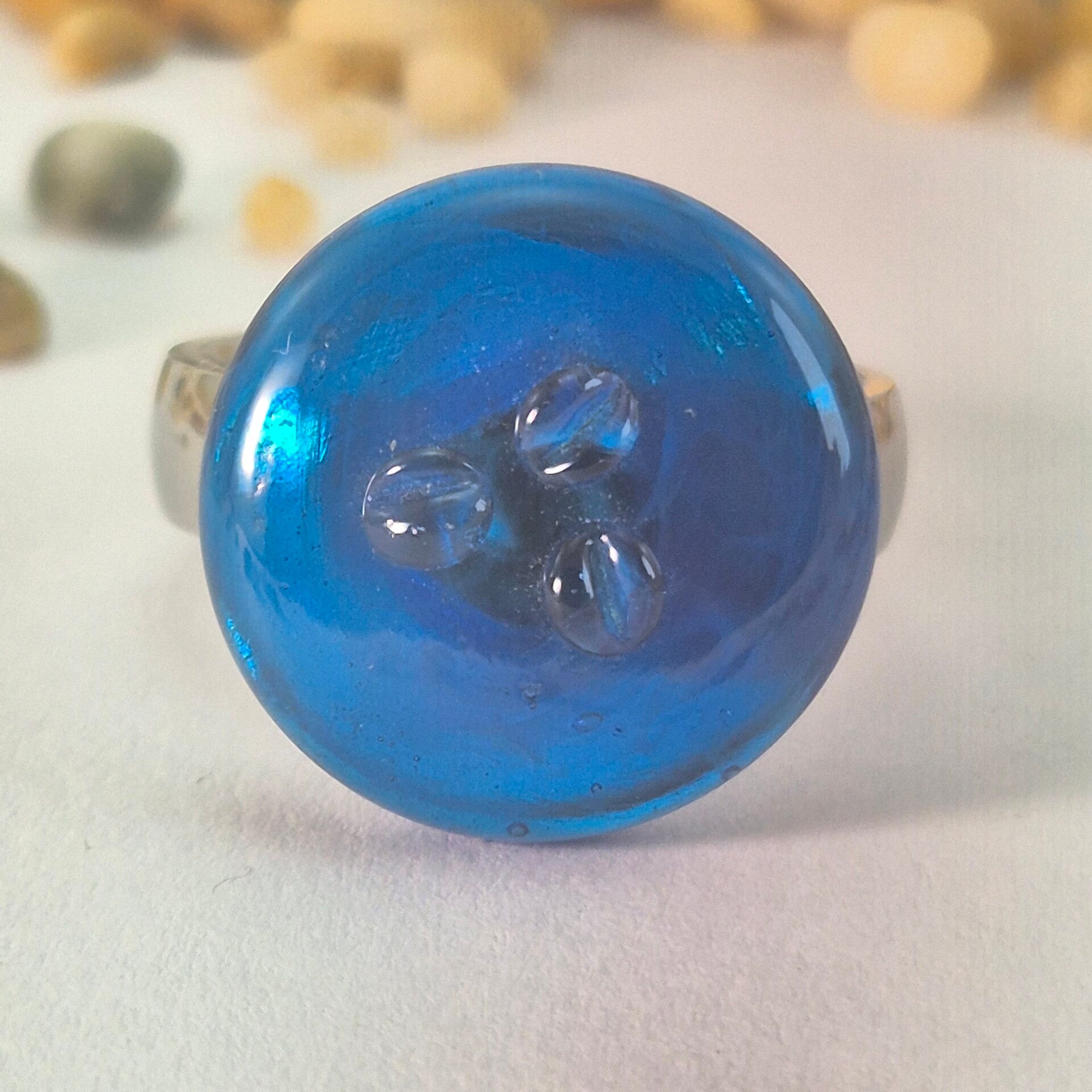 Glastop S voor wisselsysteem transparant donker turquoise met reliëf