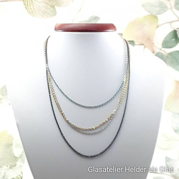 Fijne ketting van edelstaal in 4 kleuren