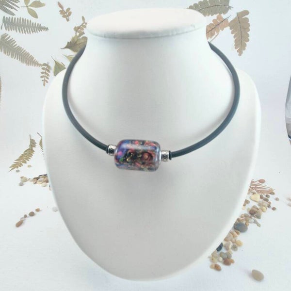 Collier met glaskraal - multicolor