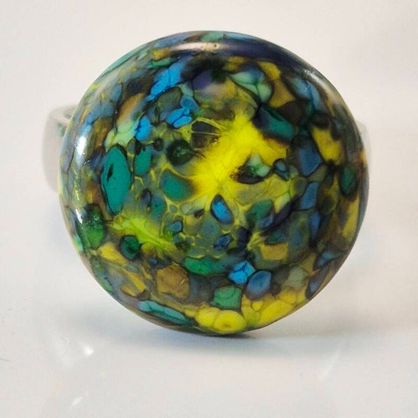 Glastop M - geel-turquoise glas