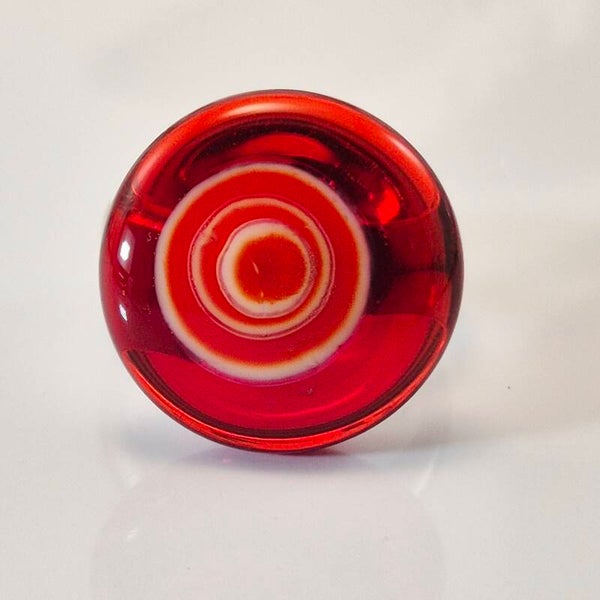 Glastop M - transparant rood met wit-rood-oranje