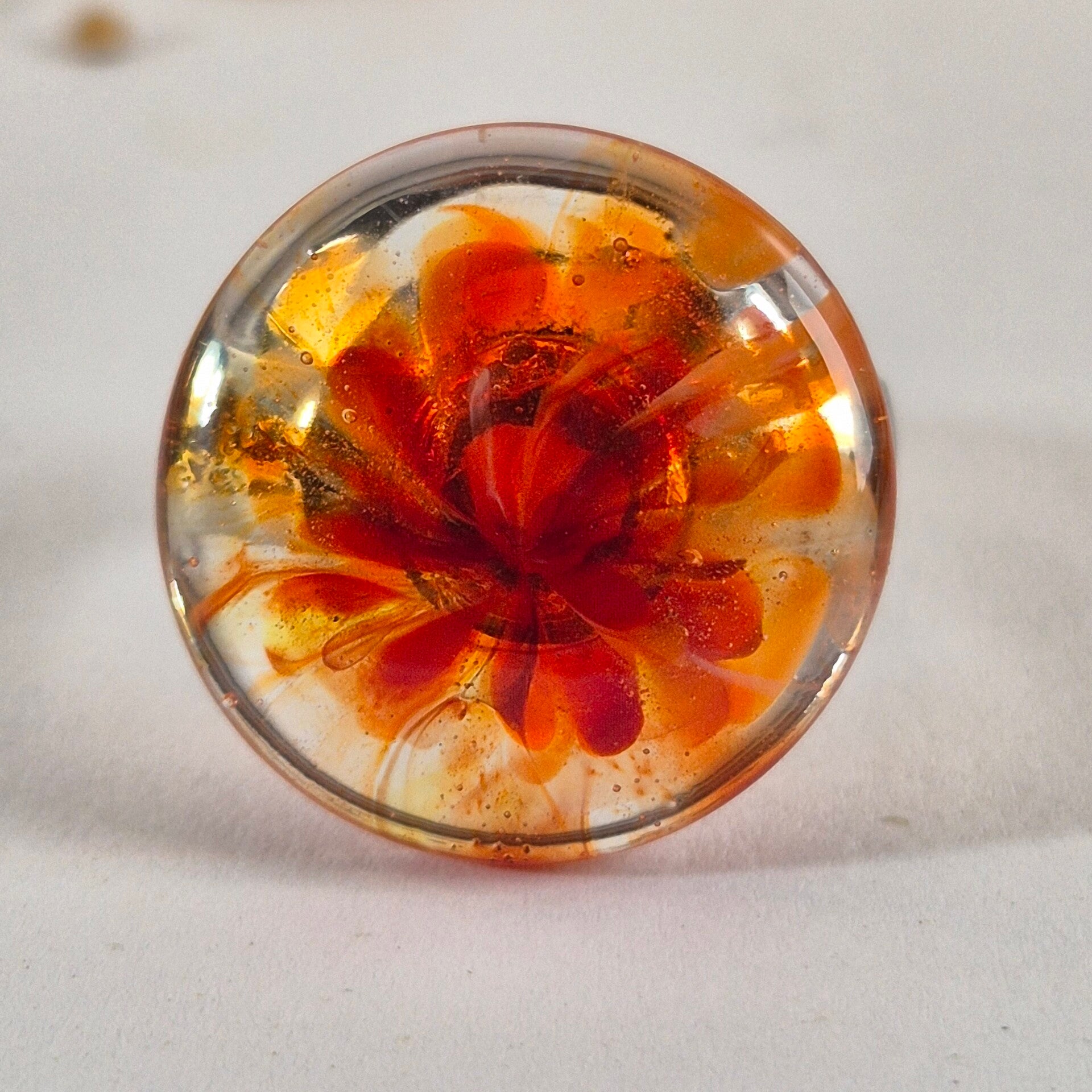 Glastop L voor wisselsysteem transparant kleurloos glas met rood/oranje
