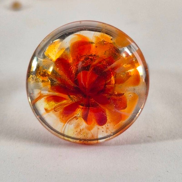 Glastop L voor wisselsysteem transparant kleurloos glas met rood/oranje