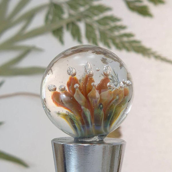 Wijnstopper - flessenstop implosie zachte amber-tinten