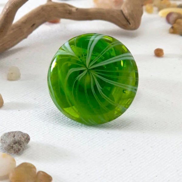 Glastop L van transparant groen glas met wit
