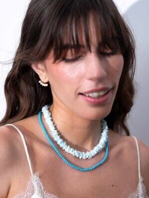 Ellen beekmans Fijne gemstone ketting (Turquoise
