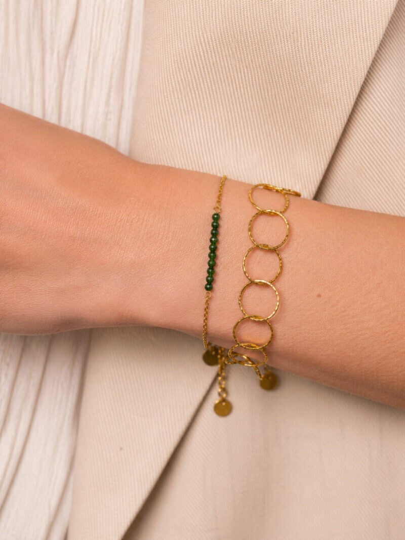 Ellen Beekmans Petit Gemstone Armband (Army Green)