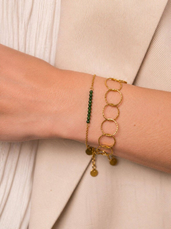 Ellen Beekmans Petit Gemstone Armband (Army Green)