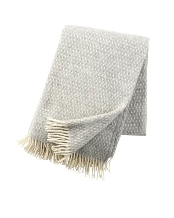 Klippan Wollen Plaid KNUT Light Grey