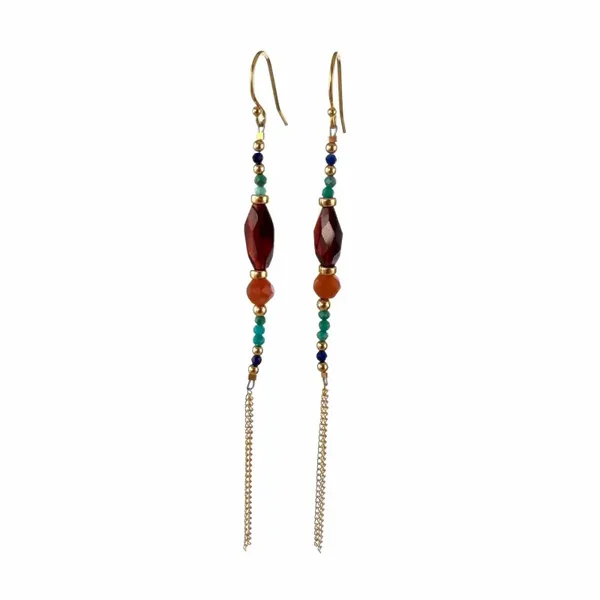 Blinckstar lange oorbellen bordeaux