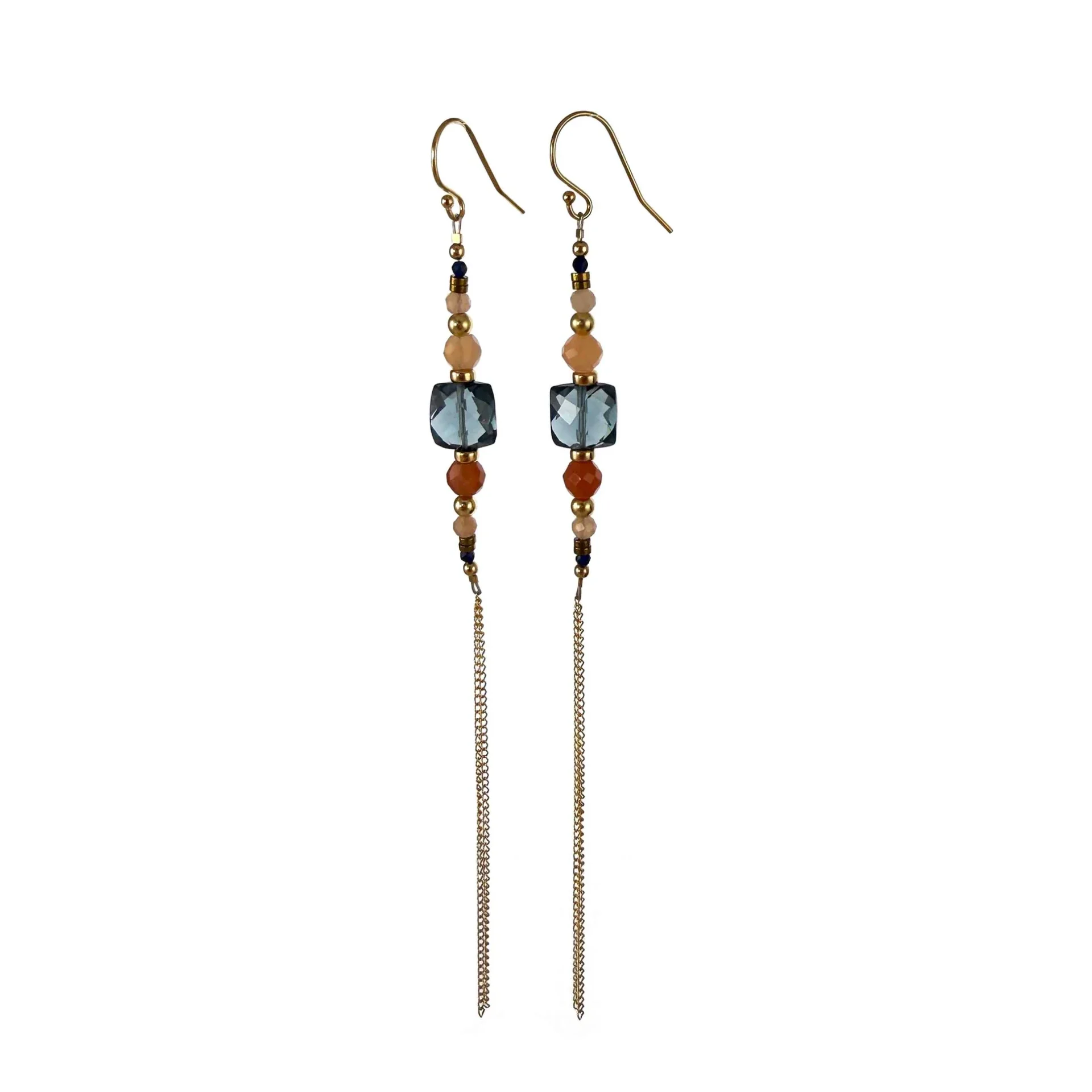 Blinckstar Lange oorbellen Blauw