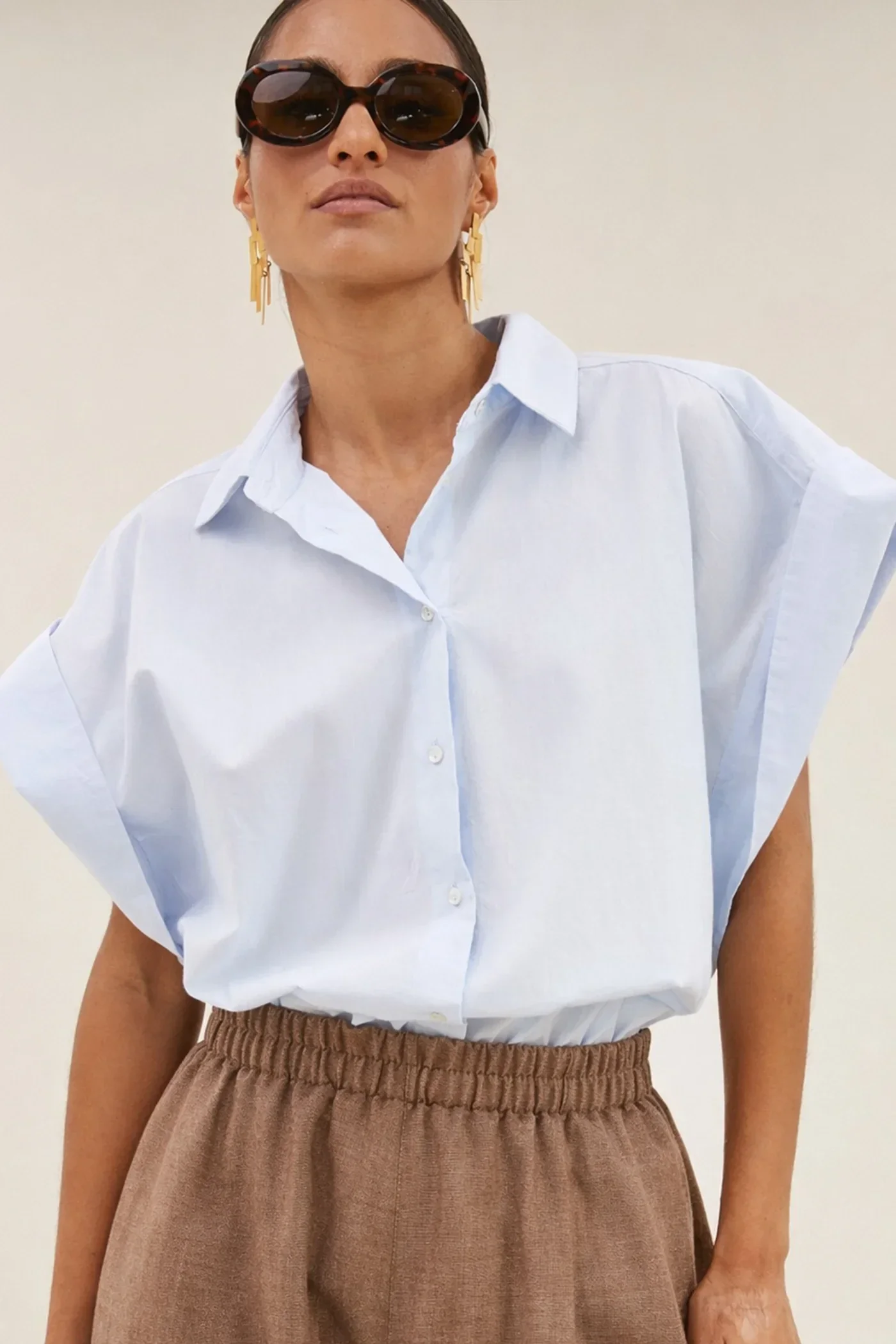 By Bar Blouse PIXIE chambray (Light Blue)