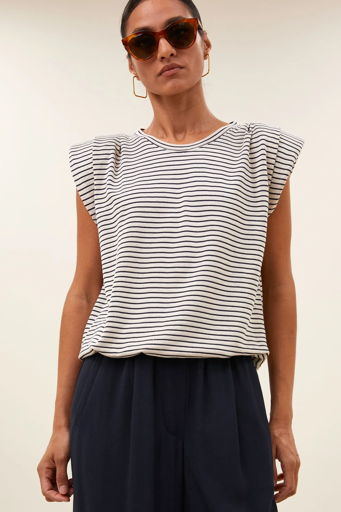 By Bar Top NILOU SMALL Stripe top (Admiral Blue)