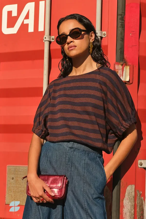 By Bar MERLE Big stripe Top (Coffee bean)