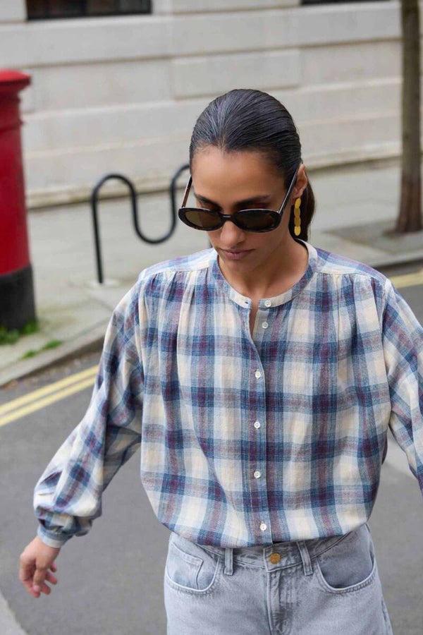 By Bar Blouse NYKA Tokio Check Blouse